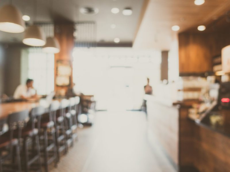Abstract blur coffee shop cafe and restaurant interior for background - Vintage Filter